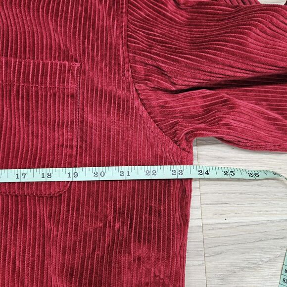 Eddie Bauer Mens Red Corduroy Button Down Shirt Size Large Longsleeve Cotton - Picture 4 of 8